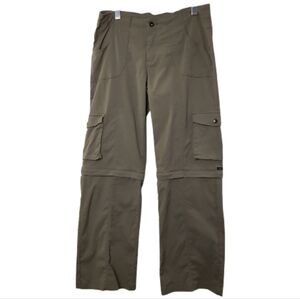 Prana women's tan convertible straight leg cargo pants sz 10